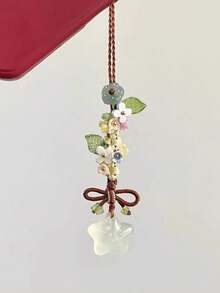 1 Pc Star, Blossom, Bowknot Mobile Phone Hanger Cord, CCD Camera Pendant, Bag Pendant, Retro Versatile Fashion Small-Style Handmade Mobile Phone Chain Pendant, Suitable For Women's Daily Use, Compatible With Android Systems And Most Smartphones, Is A Gift For Mothers, Family Members, Friends, Birthdays, Festivals, Mobile Phone Chain - Multicolor - View 2
