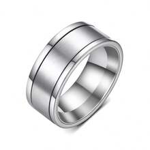 1枚不锈钢旋转戒指，可玩性高，时尚百搭，适合日常休闲佩戴，也可作为生日礼物、派对礼物、朋友礼物、周年纪念礼物、订婚戒指等，男女皆宜。 - 彩色 - 查看 5