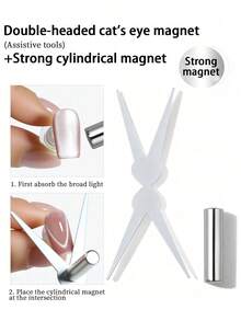 7件套猫眼美甲磁性工具套装，包含法式猫眼爱心美甲磁铁、猫眼液体指甲油磁性棒，以及用于打造各种猫眼效果的美甲用品。 - 彩色 - 查看 14