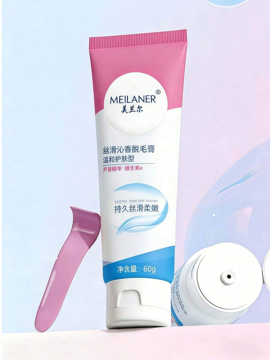 1瓶60克脱毛膏,用于腋下、手部、腿部脱毛,男女适用 - 彩色 - 查看 1