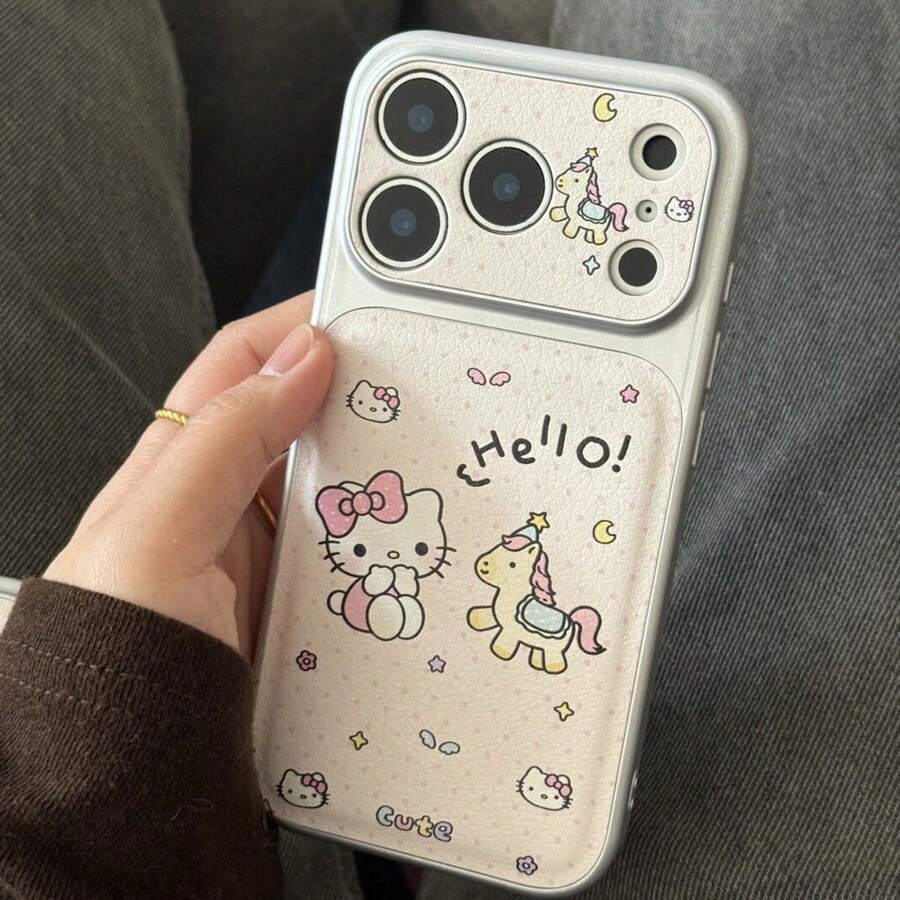 SANRIO 1个新款大窗口波点旋转木马风格手机壳，兼容 17 Pro Max/16 Pro Max/15 Pro Max/14 Pro Max/13 Plus/12 Pro Max/11，时尚独特设计 - 彩色 - 查看 1