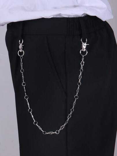 1 pieza Cadena de cintura con picos de estilo punk, cadena de pantalón con remaches exagerados y frescos, cadena colgante de bolso, adecuada para uso diario