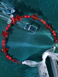 1pc Elegant Rhinestone Bridal Headband Handmade Beaded Women's Headpiece Suitable For Wedding Party Easter - Multicolor - View 8