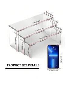 1/2/3/4/5 Pcs Acrylic Display Stand Set, Transparent Storage Rack Suitable For Collectibles, Desserts, Small Figurines, Cupcakes And Candy Bars, Rectangular Multi-Tier Desktop Organizer, Applicable For Home, Kitchen, Office, Dorm Decor And Storage - Clear - View 10