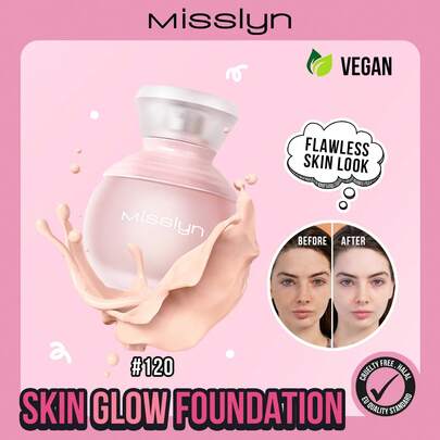 Misslyn Long-Lasting Breathable Matte Foundation - Brightening, Concealing, Sweat-Resistant, Oil-Controlling, Full Coverage, Pore-Minimizing, Waterproof, Transfer-Proof, Lightweight Liquid Foundation, Suitable For Y2K Parties, Beaches, Travels, Camping, Outdoor Activities, Gifts, Fashionable Girls, New Year, Makeup, Cosplay, Best For Travels, Festivals, Campus, Charm, Chinese New Year, Vegan, Cruelty-Free