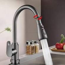 1pc Kitchen Multi-Purpose Faucet Extension Device, Bathroom Splash Proof, Pressurized Sprinkler Joint, Three-Speed Rotatable Bubbler, And Scrubbing Nozzleler Joint, Three-Speed Universal - Default - View 7