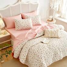 - Floral Quilt Set Coquette Cottagecore Shabby Chic Flower Pattern for Women Teen Girls Reversible Lightweight Bedspread Coverlet 3 Pieces Peach Blush Twin/Twin XL Size - Rubor melocotón - Ver 5