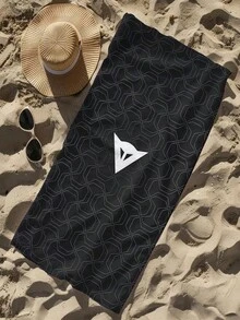 Dainese 沙滩巾 - 速干、防沙涤纶泳衣罩衫，饰有活力几何图案，是瑜伽、水疗、健身房和泳池的理想之选，健身房泳池罩衫 | 活力几何设计 | 耐用罩衫，沙滩巾 - 黑白 - 查看 4