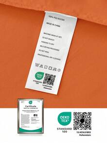 HONEY MOON 2pcs Soft & Smooth Solid Color Pillowcase, Breathable, Envelope Closure, Wrinkle Resistant, No Filling - Fits T/F/Q/K Size Home & Dorm, OEKO-TEX Certified, Orange - Emma Orange - View 9