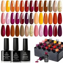 Beetles 20 Colors Cat Eye Gel Nail Polish Set - Glitter Red Green Blue Brown Black, Magnetic Base & Matte Glossy Top Coat, Galaxy Gemlight Soak Off UV Manicure Salon Gift For Women - 20 Colors Autumn Aura - 查看 8
