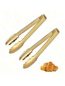 1/2 piezas Pinzas de acero inoxidable color dorado champán, de 9 pulgadas de agarre fácil, adecuadas para bufé y fiesta, utensilio de cocina - Multicolor - Ver 8