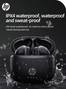HP H10J 无线耳机 | 蓝牙 5.4 | IPX4 防水 | 30 小时播放时间 | 内置麦克风 | 附赠保护套和防丢硅胶挂绳 - 查看 6
