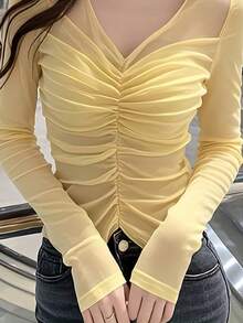 Women Tops - Yellow - View 2