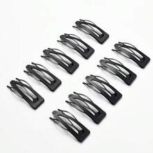 10pcs Double-Headed Hair Clips, Sightor Metal Clamp Hair Clips, Women's Salon Hair Accessories, Hair Decorations (Black, Brown, Silver, Khaki, Gold), Claw Clips, School Supplies,Summer,Holiday,Travel - Multicolor - View 4