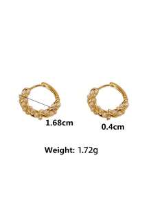 Flyleaf 2pcs 925 Sterling Silver Luxury 18k Gold Plated Shell Faux Pearl Hoop Earrings, Suitable For Daily Wear Premium Jewelry - Gold - View 6