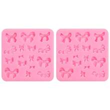 1pc Bowknot Chocolate Mold, Silicone Bowknot Cake Pop Lollipop Mold, Suitable For Birthday Party Cupcake Decoration, Wedding Candy Chocolate DIY Cake Decorating Mold - Pink - View 15