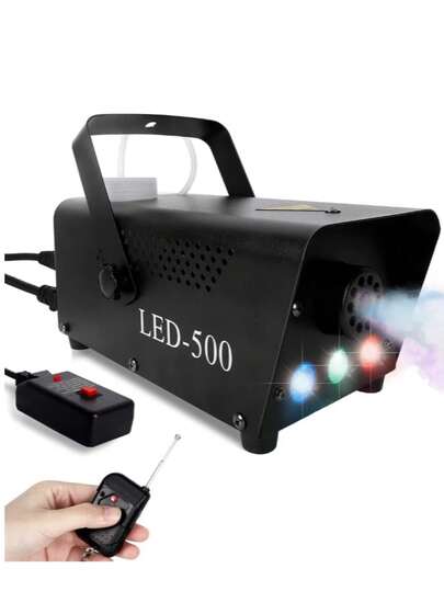 Máquina de Humo DJ 500W con Luces LED RGB, Máquina de Niebla Profesional para Fiestas, Discoteca, Bares, Bodas, Eventos, Halloween y Escenario