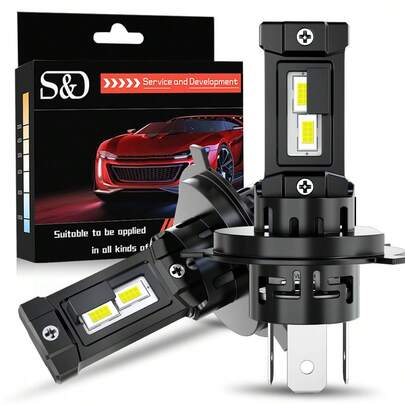  Bombillas LED H4 S&D 6000K 100W, luces de coche H4 LED, faros LED Canbus 60000LM, lámparas de automóvil Plug&Play