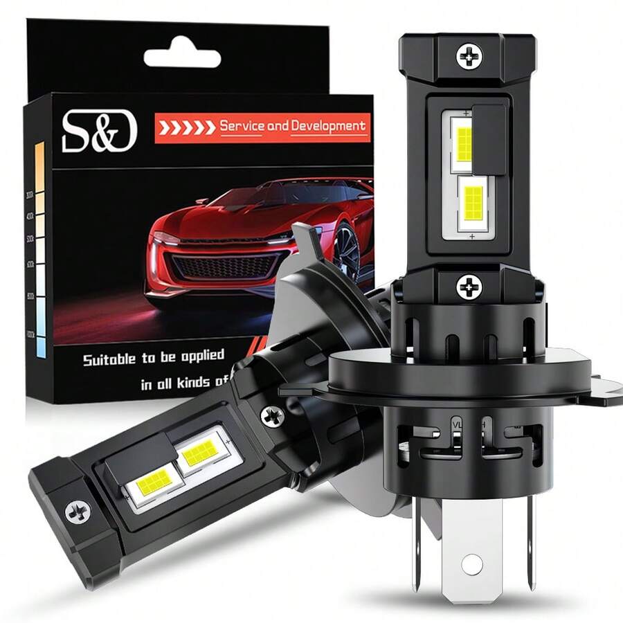 S&D H4 LED 车灯灯泡 6000K 100W H4LED 前大灯 CANBUS 大灯 60000LM 汽车灯 即插即用 - A - 查看 1