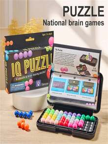 200级儿童智慧金字塔益智弹珠迷宫游戏，2D/3D立体智慧金字塔脑筋急转弯，适合3-12岁男孩女孩的礼物（弹珠颜色可能与描述有所不同） - 彩色 - 查看 2