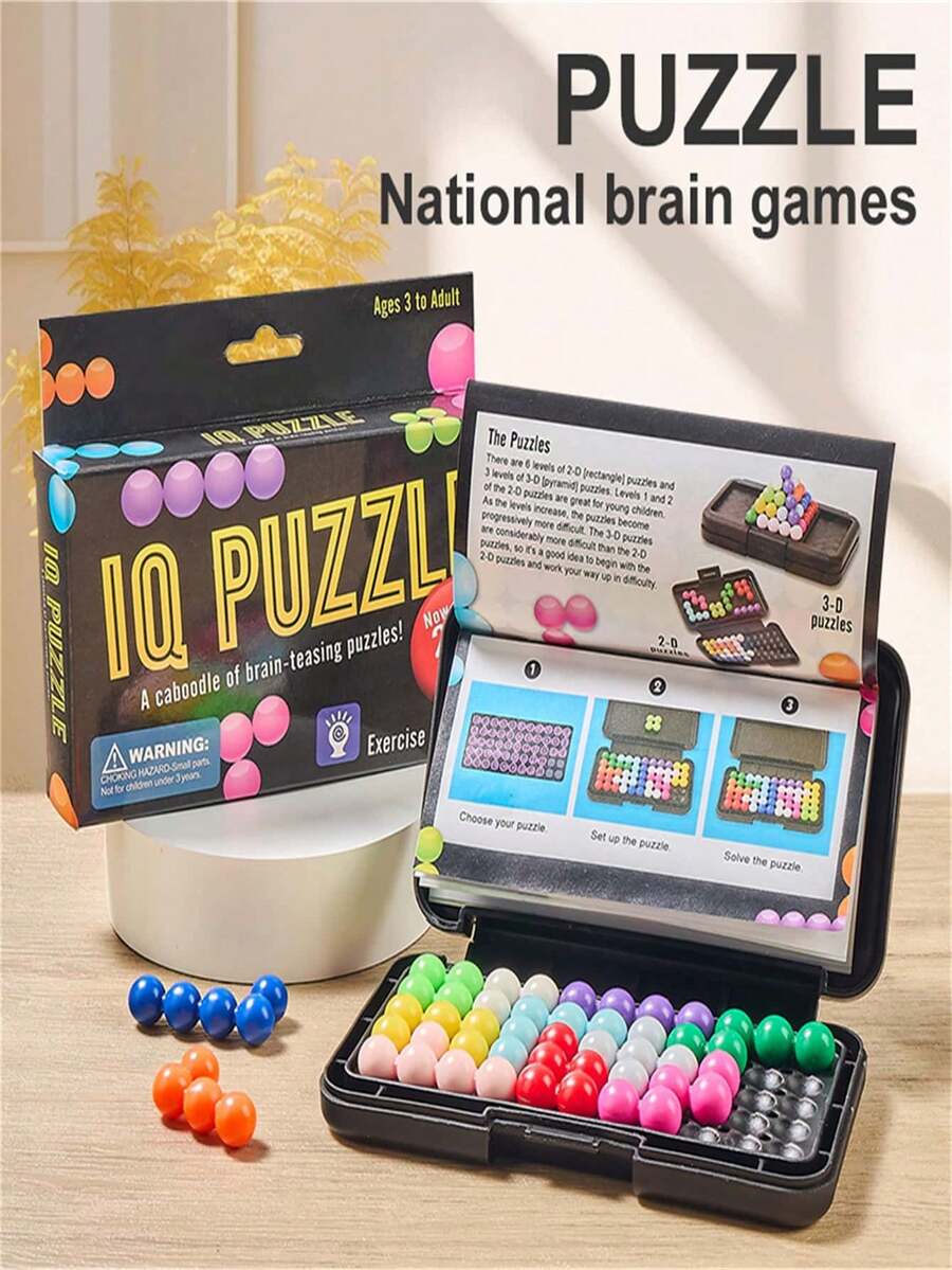 200级儿童智慧金字塔益智弹珠迷宫游戏，2D/3D立体智慧金字塔脑筋急转弯，适合3-12岁男孩女孩的礼物（弹珠颜色可能与描述有所不同）