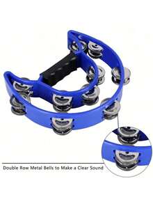 Luxury Double-Layer Bell Handheld Tambourine, Lightweight Percussion Instrument For Singers, Suitable For Stage Performance, Singing, Dance Rhythm Training, Musical Instrument Party Supplies, Father's Gift, Graduation Season, Back To School Season New Semester Gift - Multicolor - View 5