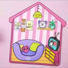 DIY狗狗安静书，贵宾犬主题贴纸手工套装，成人减压剪贴簿用品，手工工艺书，礼品套装，需自行裁剪和组装 - 彩色 - 查看 4