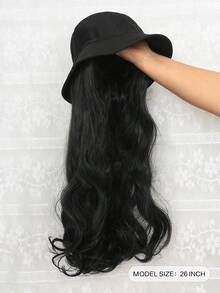 Tóc giả gợn sóng 26 inch có mũ trùm đầu, tóc giả chịu nhiệt, tóc giả dài xoăn màu đen có mũ trùm đầu, tóc giả kiểu mũ xô màu đen dành cho nữ - Nhiều màu - Xem 13