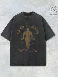 Nuevas camisetas de moda para hombres de primavera y verano, diseño de motivación para gimnasio con letras doradas y estampado artístico de levantamiento de pesas, camiseta lavada de 230 g/m², cuello redondo, ropa deportiva para gimnasio y actividades al aire libre, camiseta de fitness para todas las estaciones, ropa de entrenamiento, diseño deportivo, construcción duradera, ropa de alto rendimiento, ropa casual para atletas, ropa casual para Halloween y Navidad, camisetas de gimnasio, camiseta de ajuste cómodo, ropa de entrenamiento, estilo urbano, entusiastas del fitness 2025. - Marrón - Ver 7