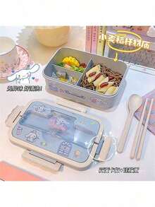 SANRIO 1件Hello Kitty授权Melody & Cinnamoroll大容量卡通午餐盒套装，附赠DIY贴纸，可爱Kuromi微波炉便当盒 - 可爱餐食准备容器 - 彩色 - 查看 6