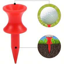 10/20/50pcs Pack Durable Double-Layer ABS Golf Tee, Ideal Golf Accessories For Professional And Amateur Golfers - Red - View 2