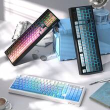 ATTACK SHARK ZIYOULANG K100 99 Keys Gaming Membrane Wireless Keyboard With Media Knob,Tri-Mode BT/2.4GHz/USB-C,Side Printed Keys RGB Backlit Retro Cute Creamy Silent Computer Keyboard 4000mAh - View 8