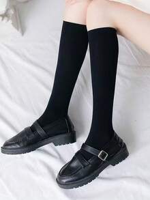 1 Pair Women's Fashionable Knee-High Socks - White - View 2
