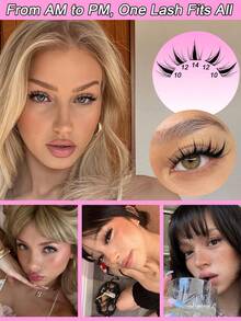 60pcs C-Curl Self-Adhesive Fluffy False Eyelash Clusters, Create Manga-Style Voluminous Effect, DIY Lash Extension, Delicate & Lightweight, Reusable, Individual Cluster Design, Easy Application, No Sticky Residue, No Manual Gluing Required - Black - View 2