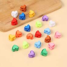 10/50 piezas Hebillas con forma de corazón de colores, hebillas colgantes, hebillas de cuerda, hebillas de resorte con forma de corazón, hebillas con forma de hocico de cerdo, hebillas elásticas ajustables, hebillas de cierre, anillos de hebilla lindos, insignias, hebillas ajustables - Paquete mixto de 10 piezas - Ver 2