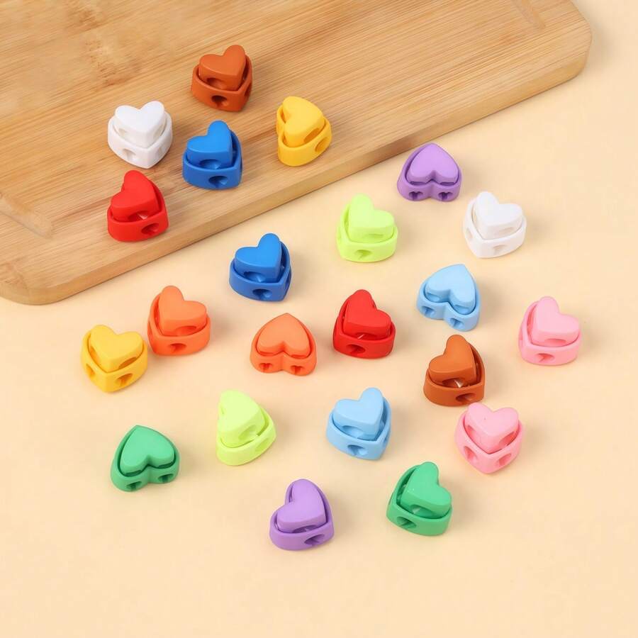 10/50 piezas Hebillas con forma de corazón de colores, hebillas colgantes, hebillas de cuerda, hebillas de resorte con forma de corazón, hebillas con forma de hocico de cerdo, hebillas elásticas ajustables, hebillas de cierre, anillos de hebilla lindos, insignias, hebillas ajustables
