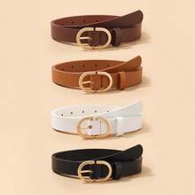 4pcs Gold-Tone Double D-Ring Buckle Fashion Decorative Versatile Waist Belt Set For Women - Multicolor - View 6