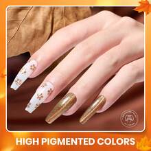 Beetles 20 Colors Cat Eye Gel Nail Polish Set - Glitter Red Green Blue Brown Black, Magnetic Base & Matte Glossy Top Coat, Galaxy Gemlight Soak Off UV Manicure Salon Gift For Women - 20 Colors Autumn Aura - 查看 3