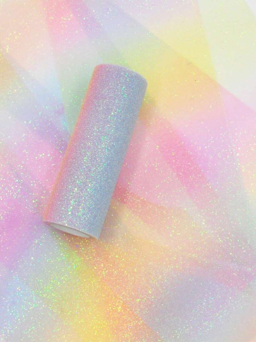 Glitter Rainbow Tulle Rolls 6 Inch X 10 Yards Rainbow Fabric Pink Glitter Tulle Ribbon Roll For Table Runner, Table Skirt, Chair Sash, Sewing Crafting Birthday Baby Shower Wedding - Multicolor - View 1
