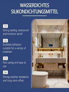 jakehoe 防水硅酮密封胶，可粘合木材、金属、陶瓷、塑料，快干，无需钻孔，家用。 - DICHTUNGSMITTEL - 查看 8