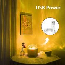 Aurora, Water Ripple, And Starry Sky Projector Lamp - USB-Rechargeable 16-Color LED Projector, Includes Remote Control; A Ceiling Light For Creating An Aurora Borealis Atmosphere, Ideal For Indoor Overhead Projection Decor - Multicolor - View 5