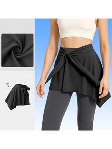 Women's Silky Quick-Dry Adjustable Shawl/Belt/Scarf, Sports Underskirt, Anti-Embarrassment & Anti-Glare, One-Piece Dress Covers Hips To Look Slimmer, Fitness Yoga Dress, Women's Wrap Skirt, Fitness Yoga Tie Shawl, Running Anti-Glare Skirt, Wrap Skirt, Tie Jumpsuit Dress, Covers Hips To Look Slimmer, Anti-Glare, Yoga Fitness Sports Dance Women's Skirt, Summer & Autumn Polyester - Multicolor - View 15