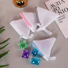 1/3pcs Zipper Closure Laundry Bag With Thick Mesh Design - Holds Detergent, Softener, Shoes For Perfect Laundry Room Organization, Storage Solution For Delicates, Underwear, Hosiery, Washing Machine Accessories, Home Essentials - Multicolor - View 6