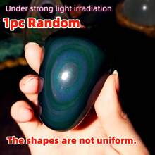 1pc Natural Rainbow Obsidian Crystal Free Form, Featuring Naturally Shimmering Rainbow Hues With A Polished Finish. Ideal For Elegant DIY Jewelry Making, It Makes A Perfect Crystal Gift For Loved Ones. An Excellent - Multicolor - View 14