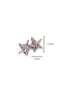 1 Pair S925 Sterling Silver Petite Cute Star Stud Earrings, Casual Daily Wear For Students, Minimalist Delicate Sweet Star Cartilage Earrings, Girlfriend Gift - Star - View 9