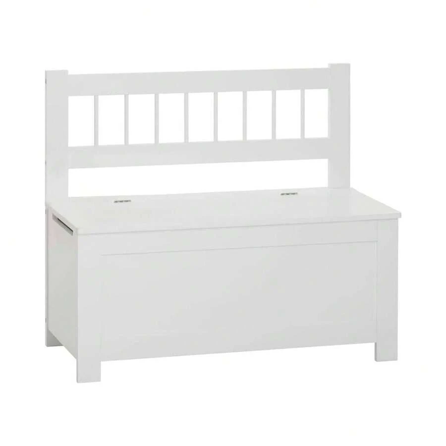 Atmosphera BANCO DE ALMACENAMIENTO ARCÓN INFANTIL DE MADERA BLANCA - 74,5 x 34 x 64cm - Blanco - Ver 1