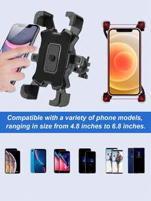 360° Rotatable Anti-Shock Motorcycle Phone Holder, One-Handed Operation, Auto Lock, Suitable For Motorcycles, Electric Bikes, Rearview Mirrors Or Handlebars - A - View 8