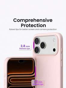 液态硅胶三层全包覆软橡胶手机壳，防震保护套，带防刮超细纤维内衬，兼容 17、17 Air、17 Pro、17 Pro Max、13、11、16 Pro Max、15、14 Plus、12 - 灰粉 - 查看 6