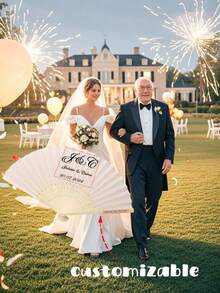 1支个性化折叠纸扇，便携式派对及婚礼用品，纸扇礼品，婚礼扇，小礼物，婚礼宾客回礼，创意小礼物，节日装饰，生日派对用品，耐用，色彩缤纷，可爱，趣味，卡哇伊风格，时尚，男女通用，休闲，可定制，送给他/她的理想礼物 - 彩色 - 查看 5