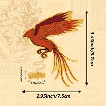 Harry Potter 1 件装青铜哈利波特魔法生物书签，插画风格金属书签，凤凰福克斯、海德薇、克鲁克山追逐彼得、飞翔的巴克比克和夜骐，动感十足的魔法动物主题书签，配有尾巴链，可用于阅读、日记悬挂，是送给爱书人士的理想礼物。返校季[官方授权] - 彩色 - 查看 8